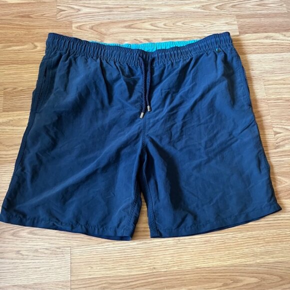 Faconnable Mens Drawstring Swim Shorts Pockets Trunks L Navy - Picture 1 of 7